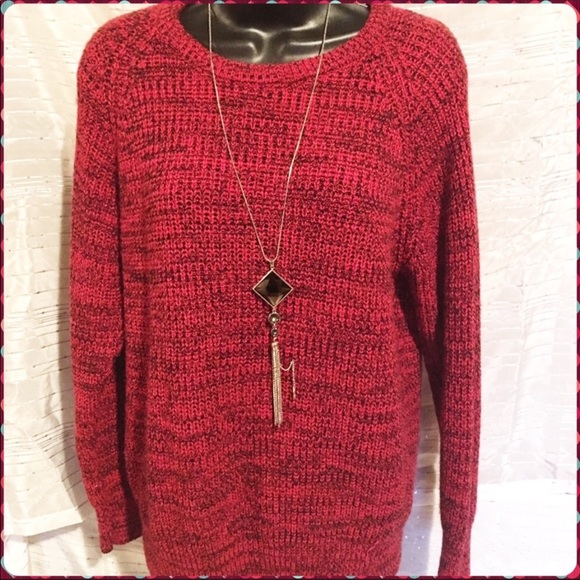 Pyramid Sweaters - Red Crew Neck Sweater